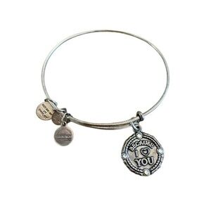 Alex and Ani Silver 'Because I Love You' Charm Bracelet with Crystals